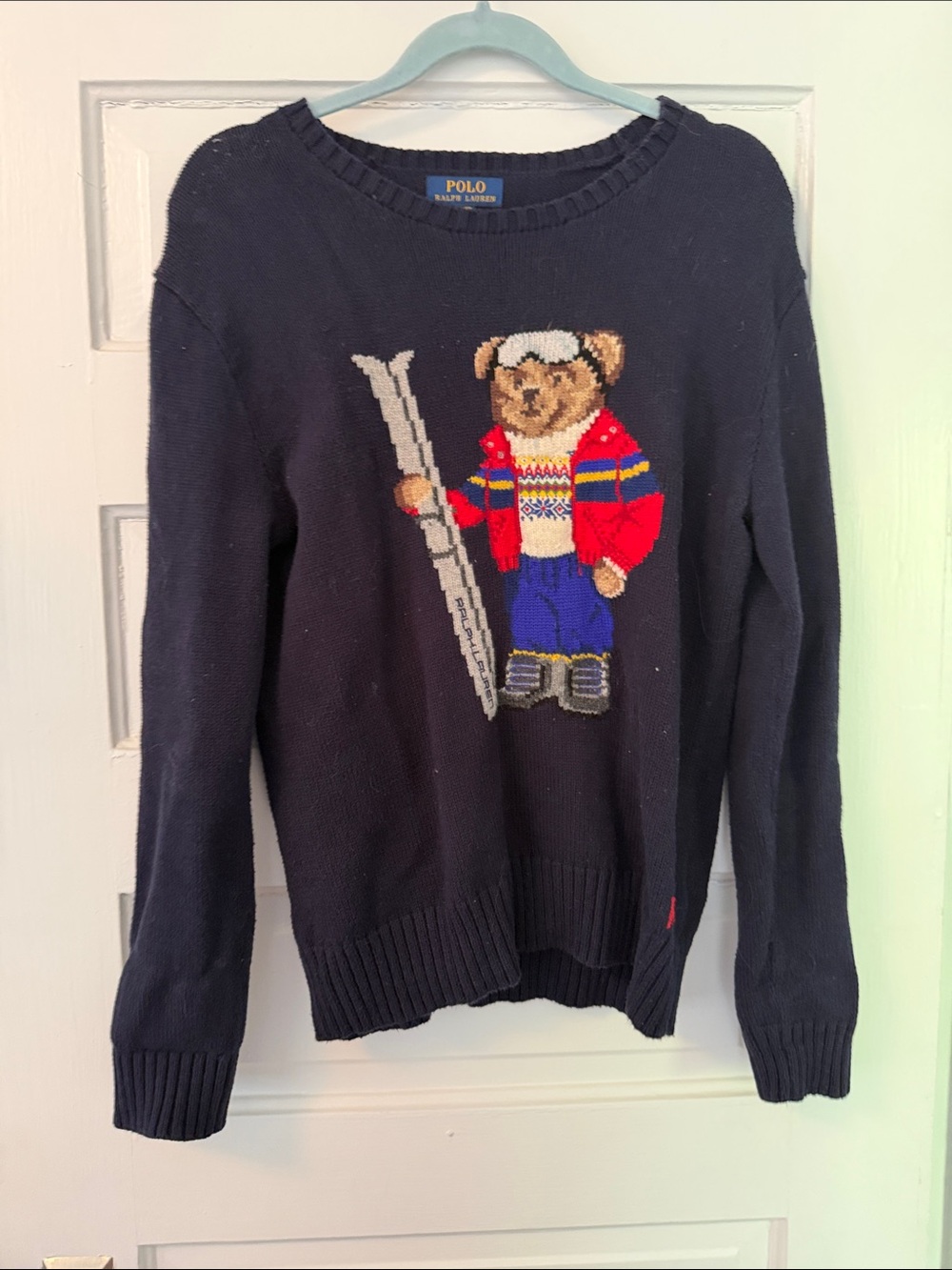 Polo by Ralph Lauren Navy Bear Ski Graphic Crewneck Sweater